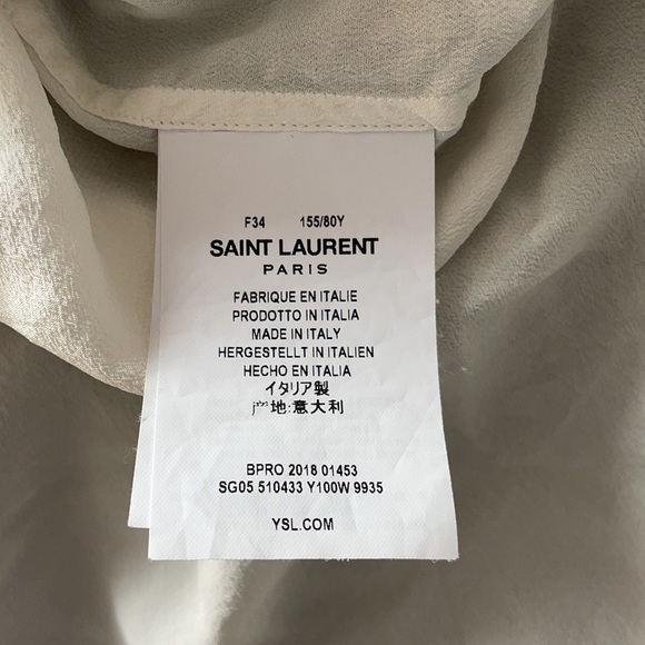 Saint Laurent White Shirt in Silk Crepe - Picture 6 of 7